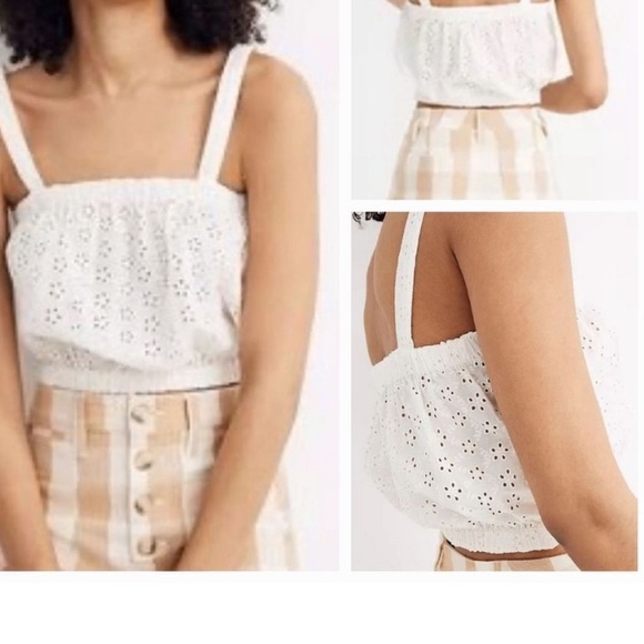 Madewell Tops - Madewell Cream Eyelet Cropped Tank. Worn 3 times